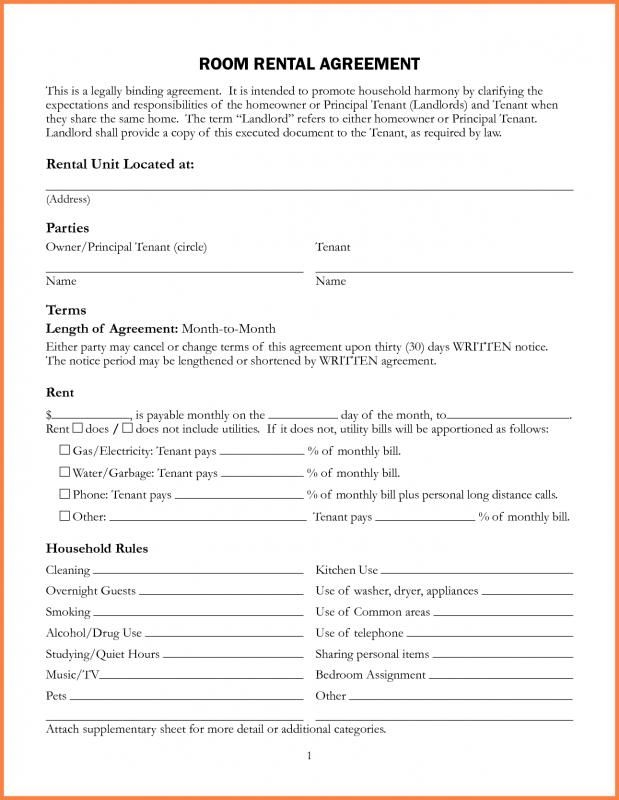 Printable Private Rental Agreement Template Printable Templates