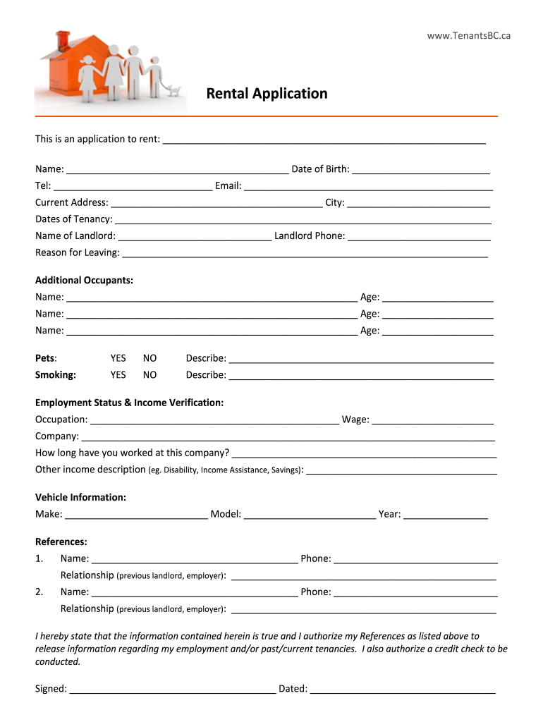 Printable Rental Agreement Form Bc Printable Forms Free Online