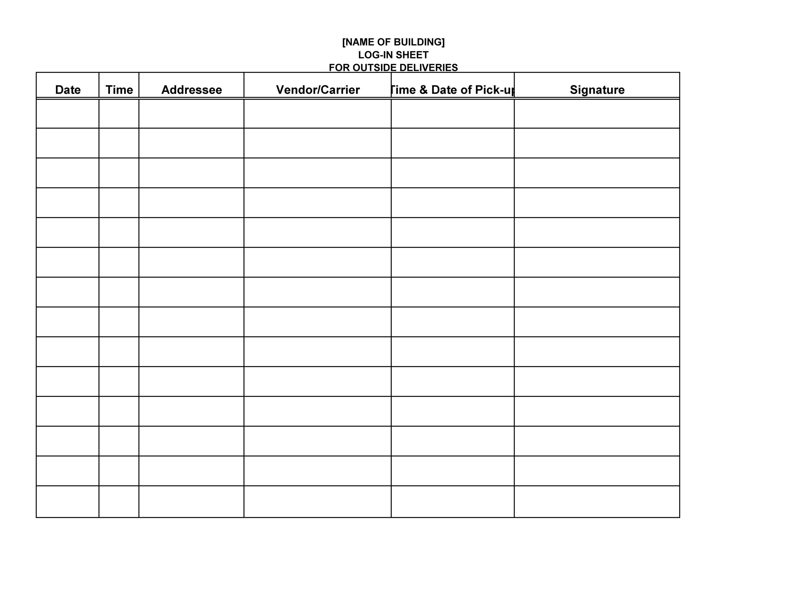 Printable Shipping Log Template Fillable Form 2023