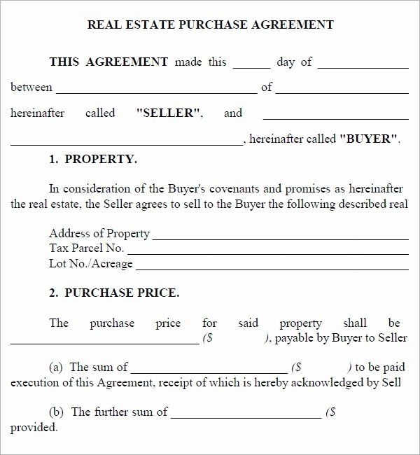 Printable Simple Home Purchase Agreement
