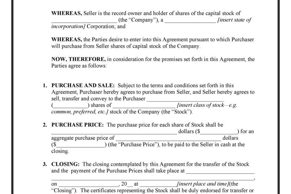 Printable Simple Home Purchase Agreement