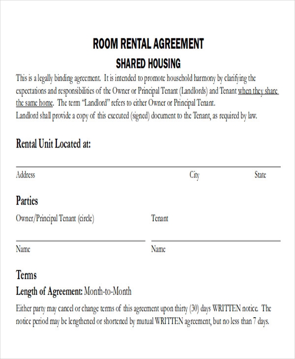 Printable Simple House Rental Agreement