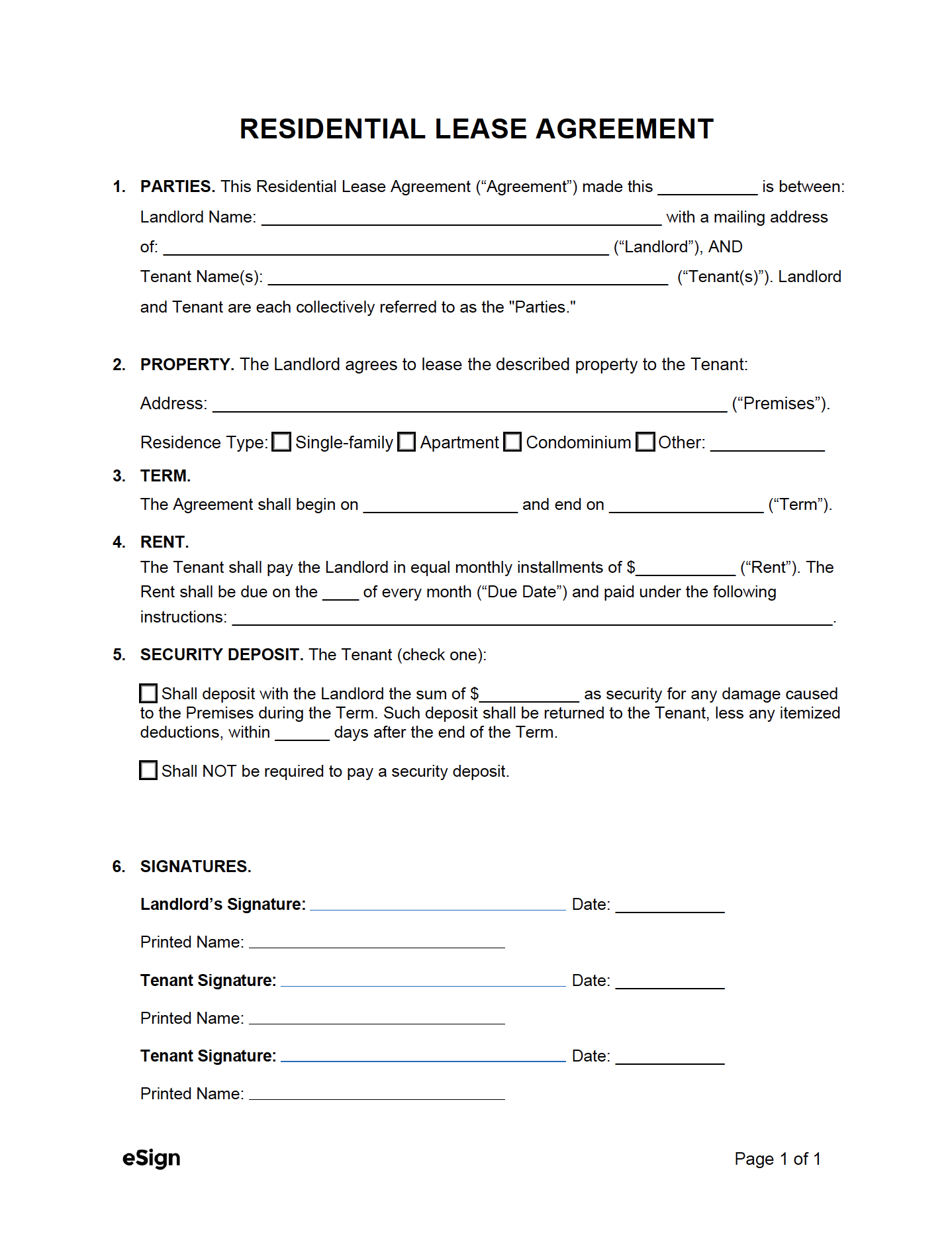 Printable Simple Lease Agreement Template Printables Template Free