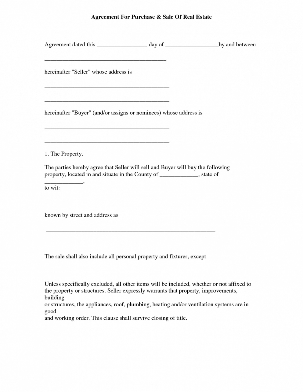 Printable Simple Mobile Home Purchase Agreement Printable Words 