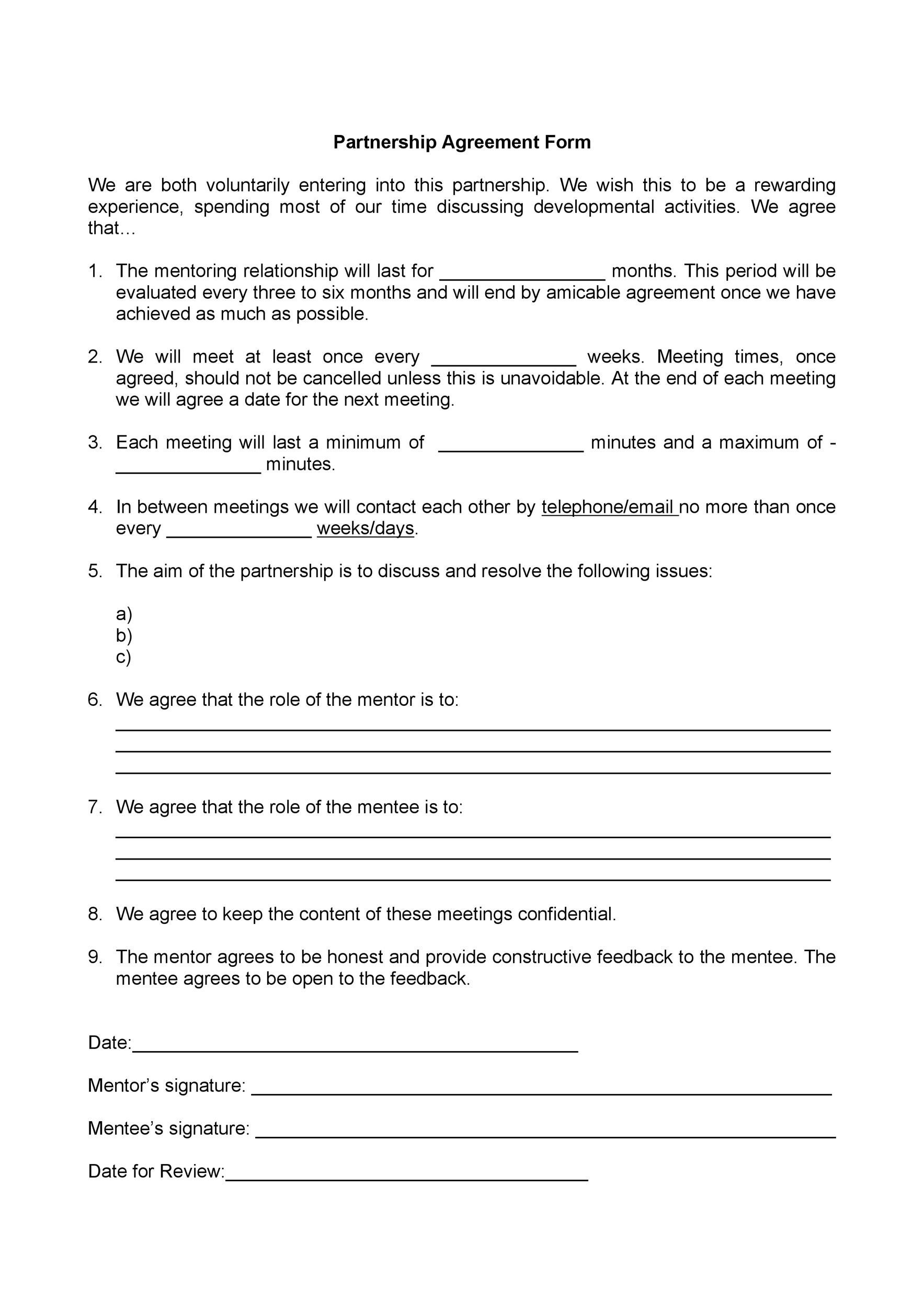Printable Simple Partnership Agreement