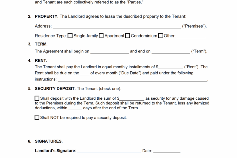 Printable Simple Residential Lease Agreement Printable Lease Agreement
