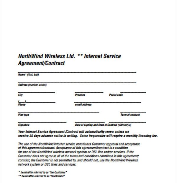 Printable Simple Service Agreement