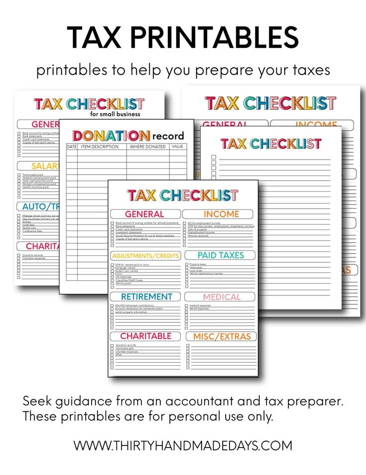Printable Tax Preparation Checklist Excel