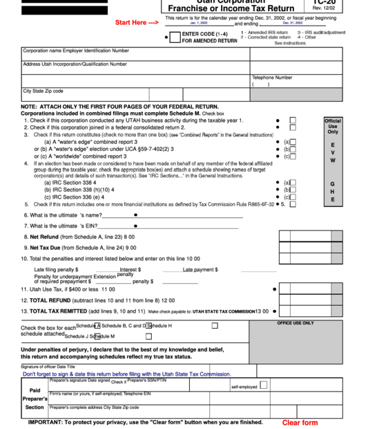 Printable Utah State Income Tax Forms Printable Forms Free Online