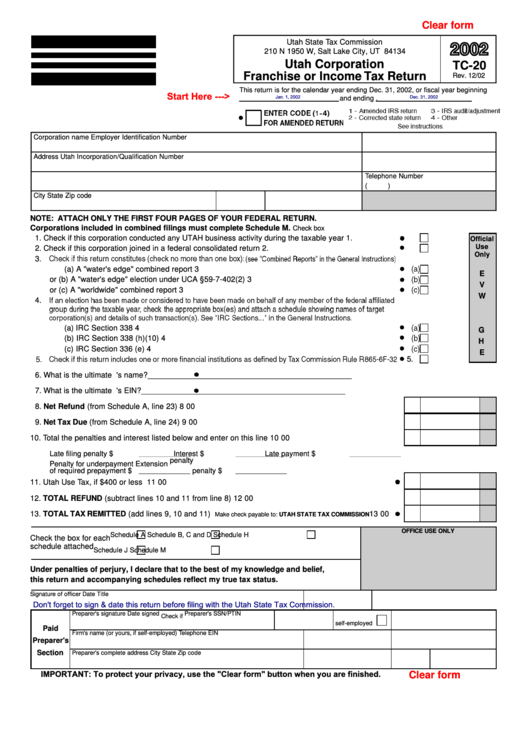 Printable Utah State Income Tax Forms Printable Forms Free Online