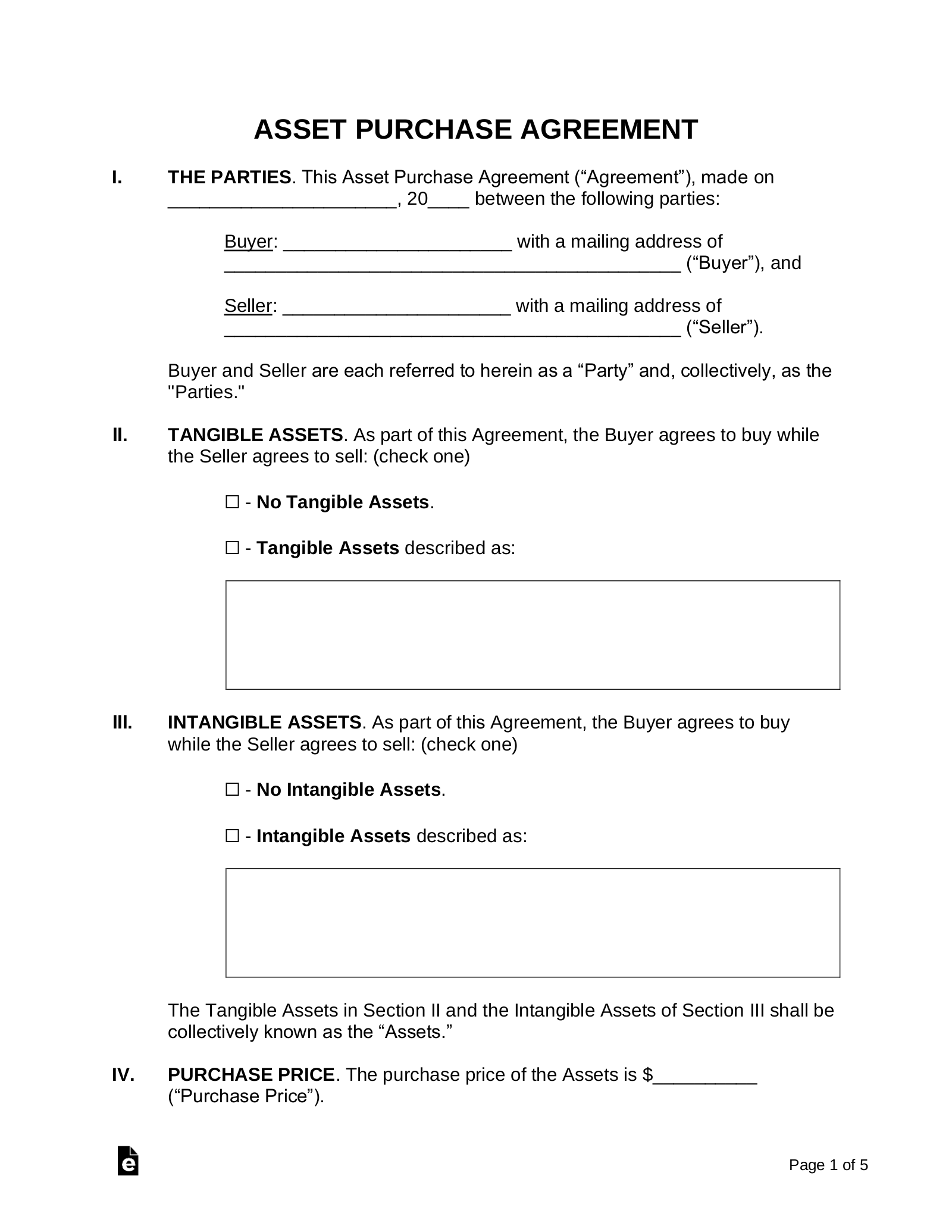 Purchase Agreement Template Free Word Templates