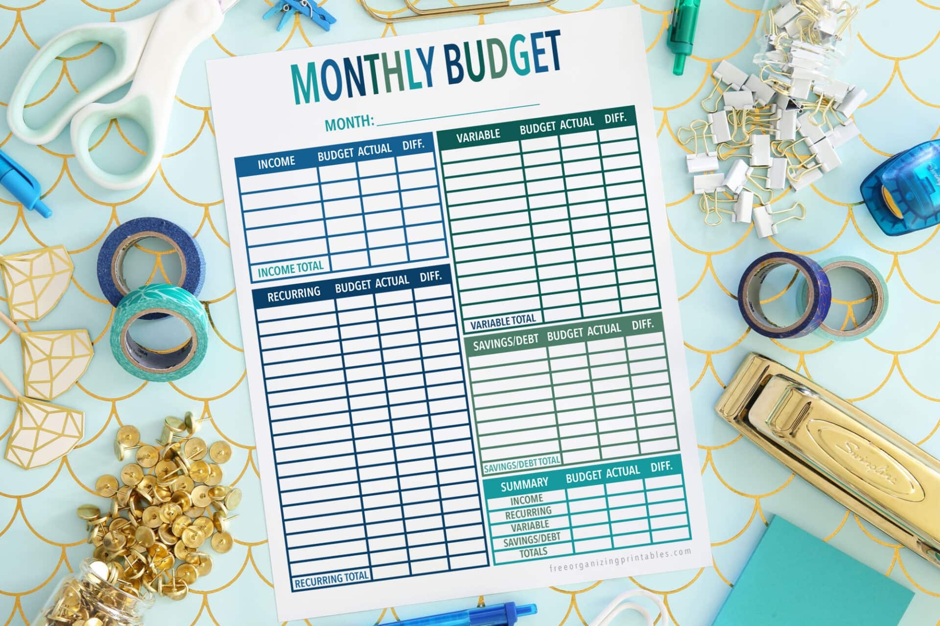 Really Simple Budget Worksheet Printable PDF Worksheets Library