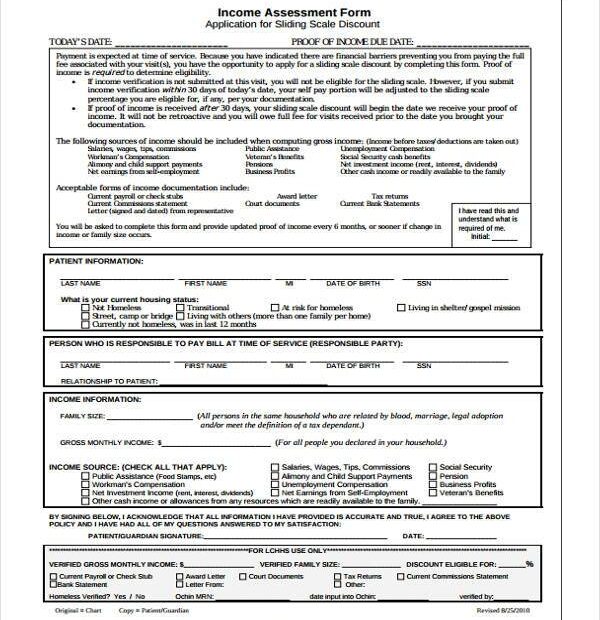 Residential Aged Care Fee Income Assessment Form Printable Printable