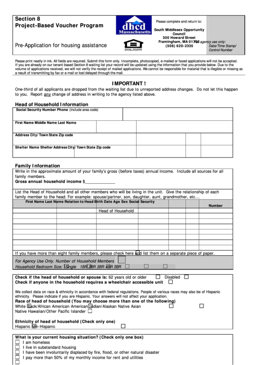 Section 8 Housing Application Printable Printable Application