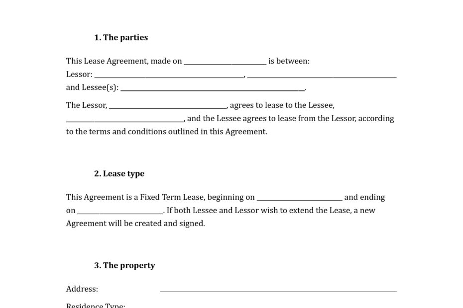 Short Term Lease Agreement Template