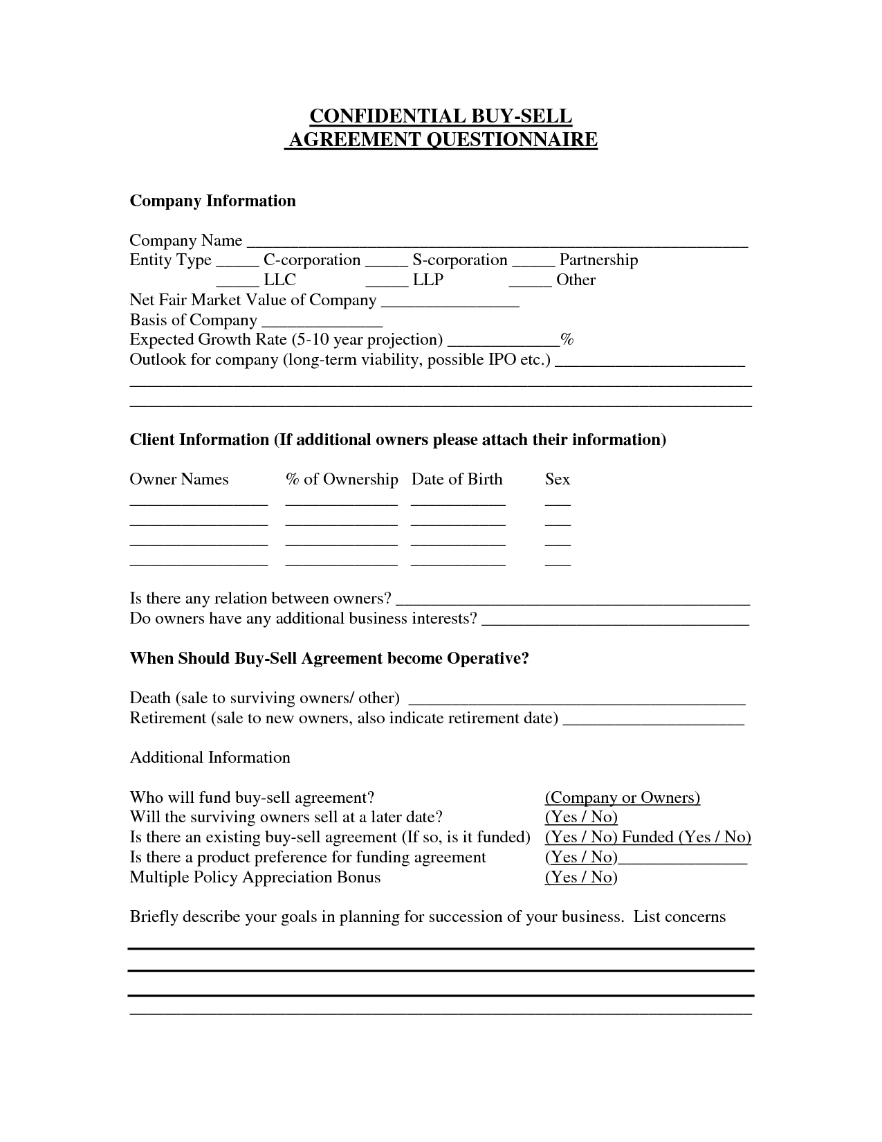 Simple Buy Sell Agreement Free Printable Documents