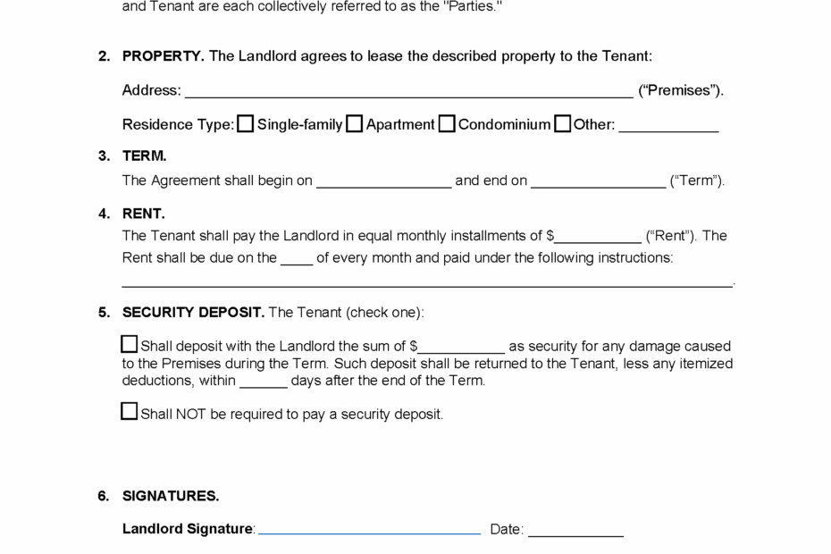Simple Lease Agreement Form Printable Peatix