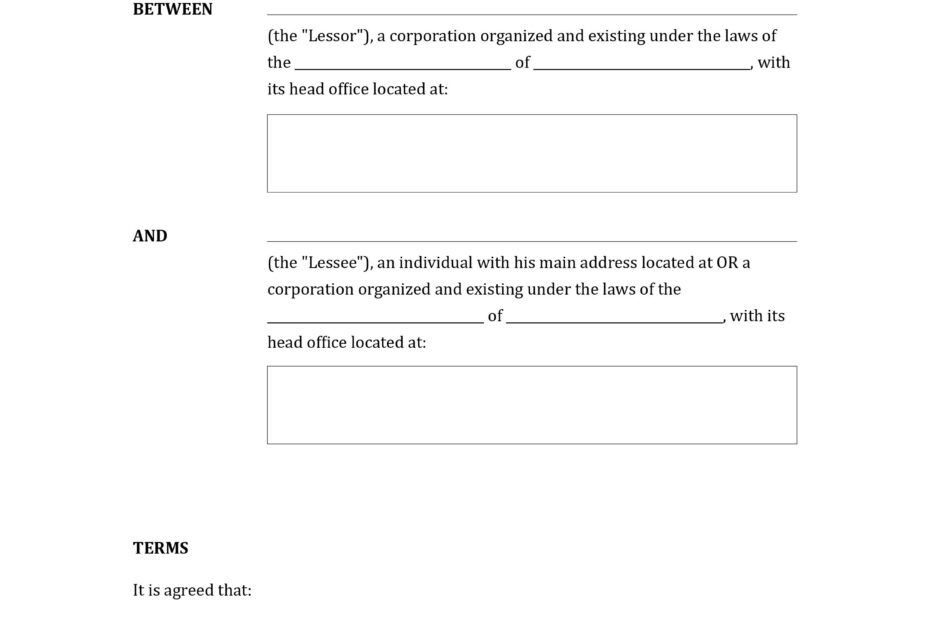 Simple Lease Agreement Template