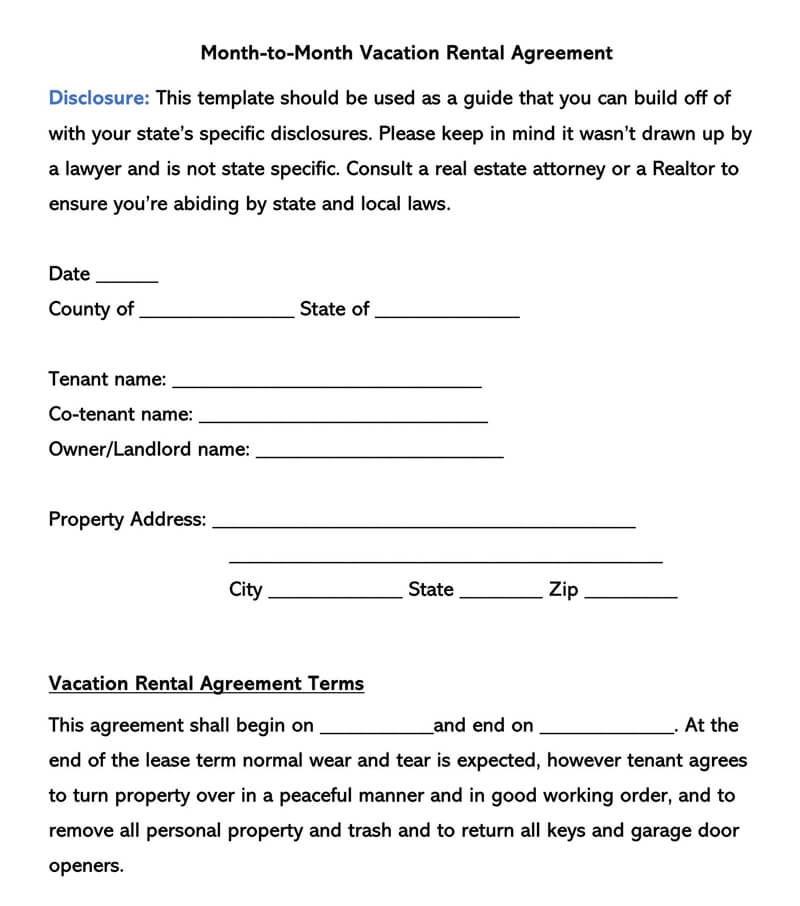 Simple Month To Month Rental Agreement Illinois Template Comemzaer
