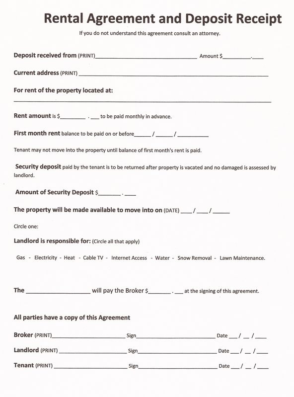 Simple Rental Agreement Free Printable