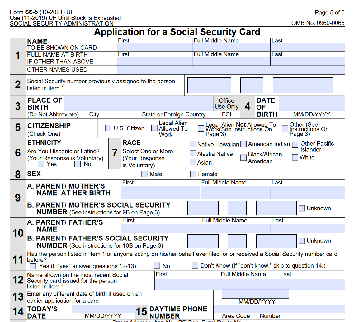 Social Security Printable Application Form For Disability In Spanish 