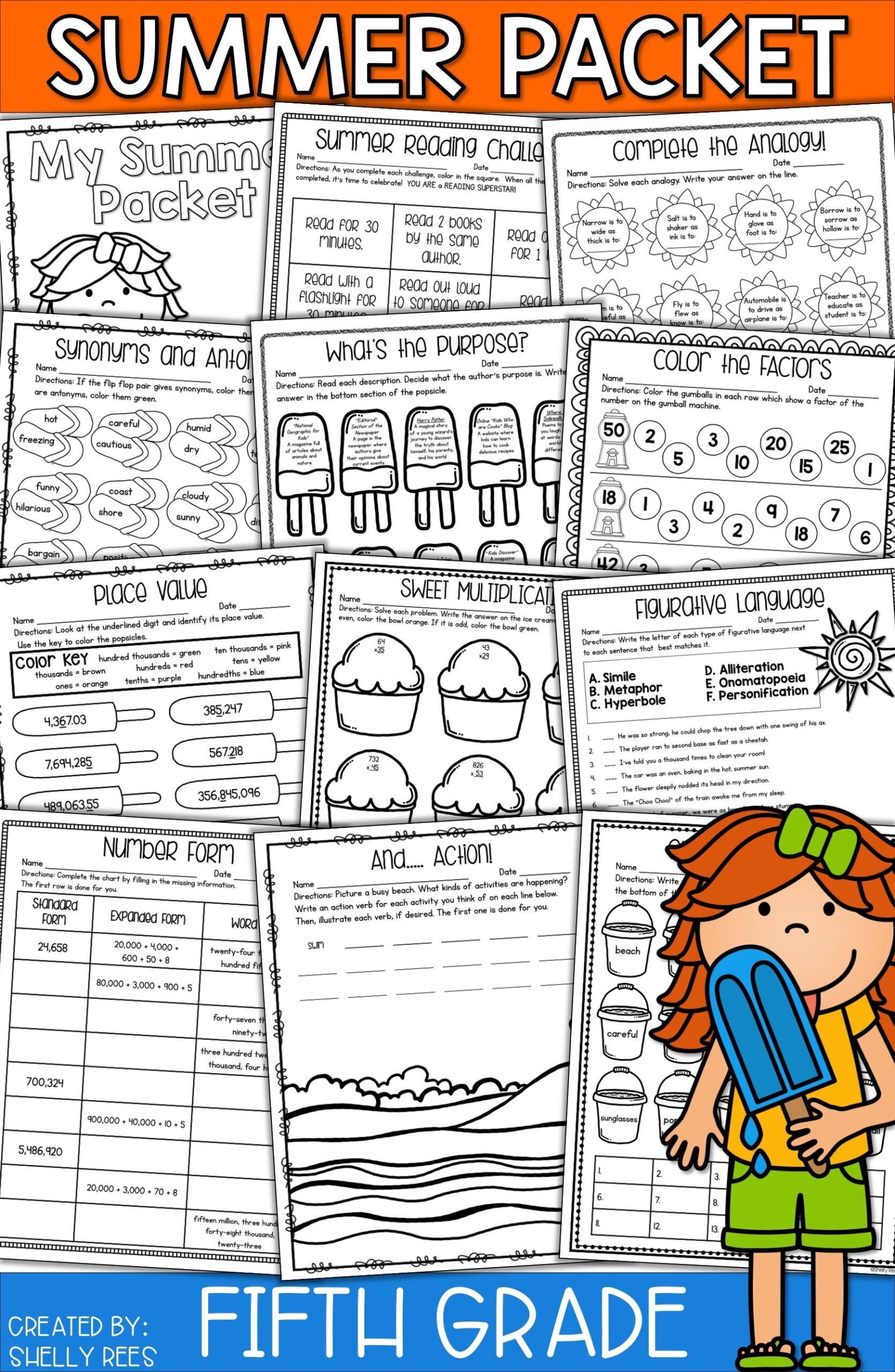 Summer Packet For 5th Grade Makes Summer Review Fun And Easy NO PREP 