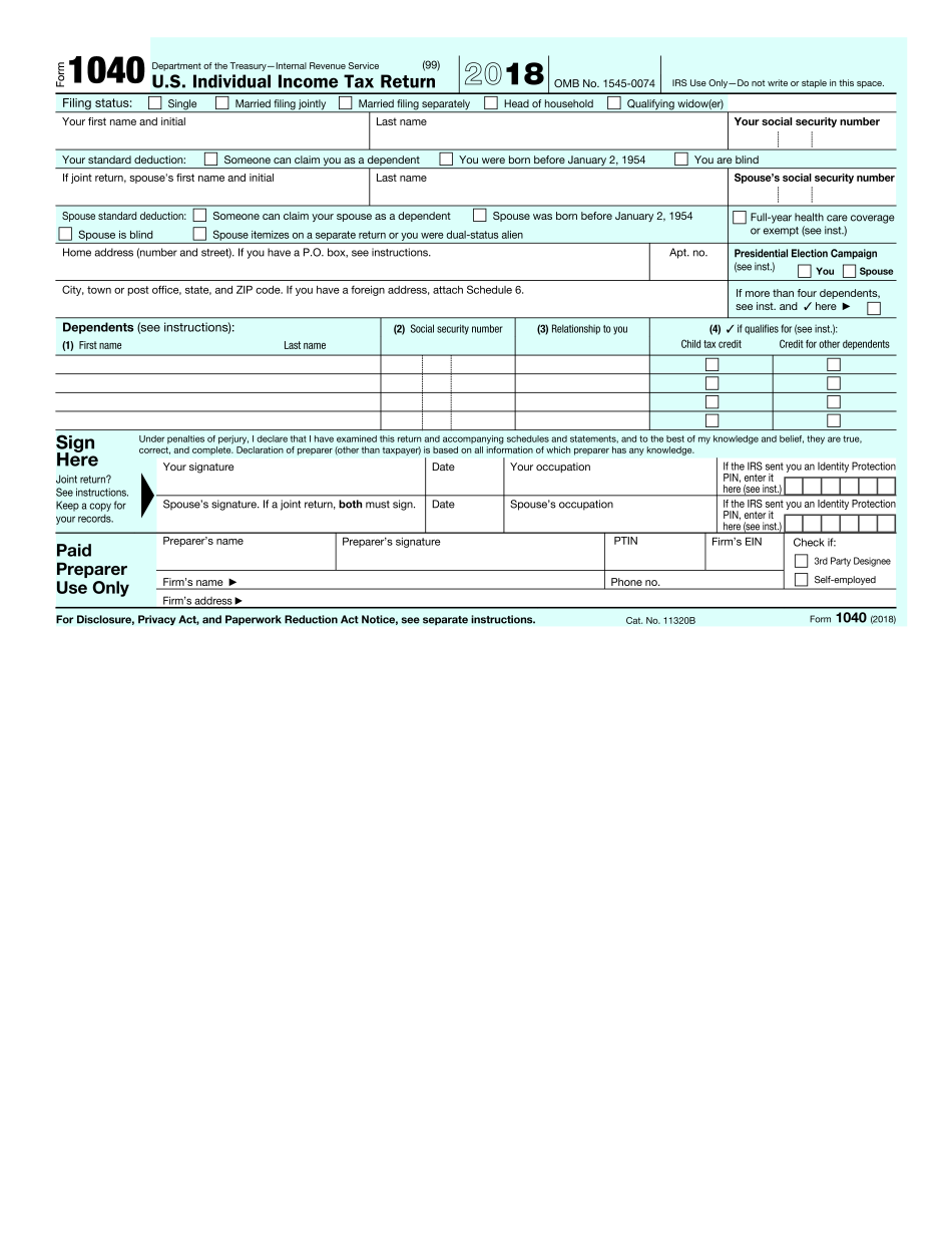 Tax Printable Forms Printable Forms Free Online