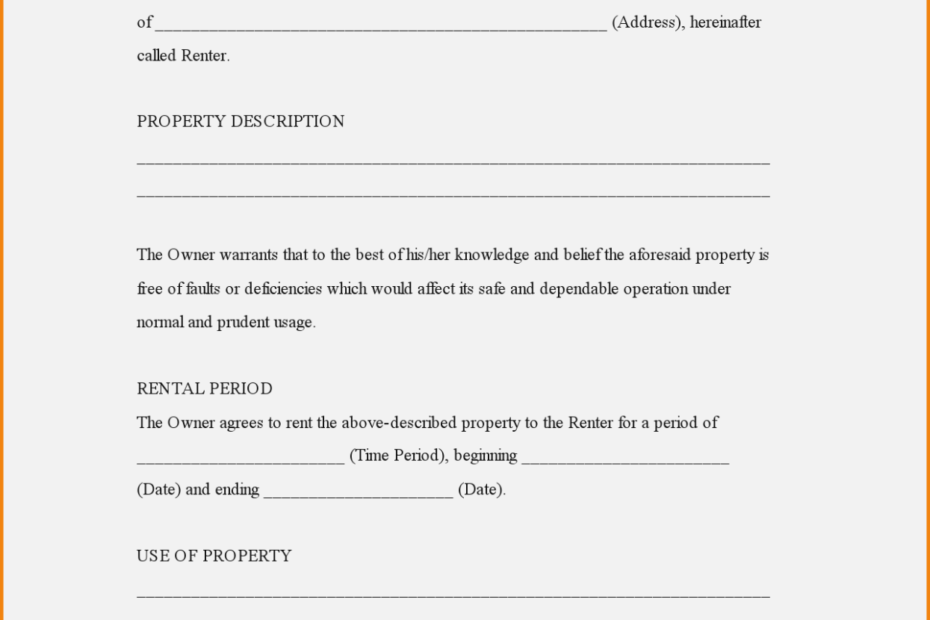 Template Free Printable Basic Rental Agreement Printable Templates