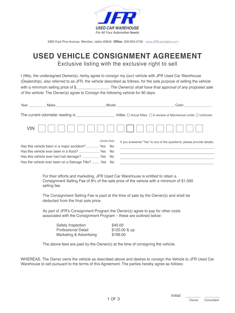 Template Used Car Sale Agreement HQ Printable Documents
