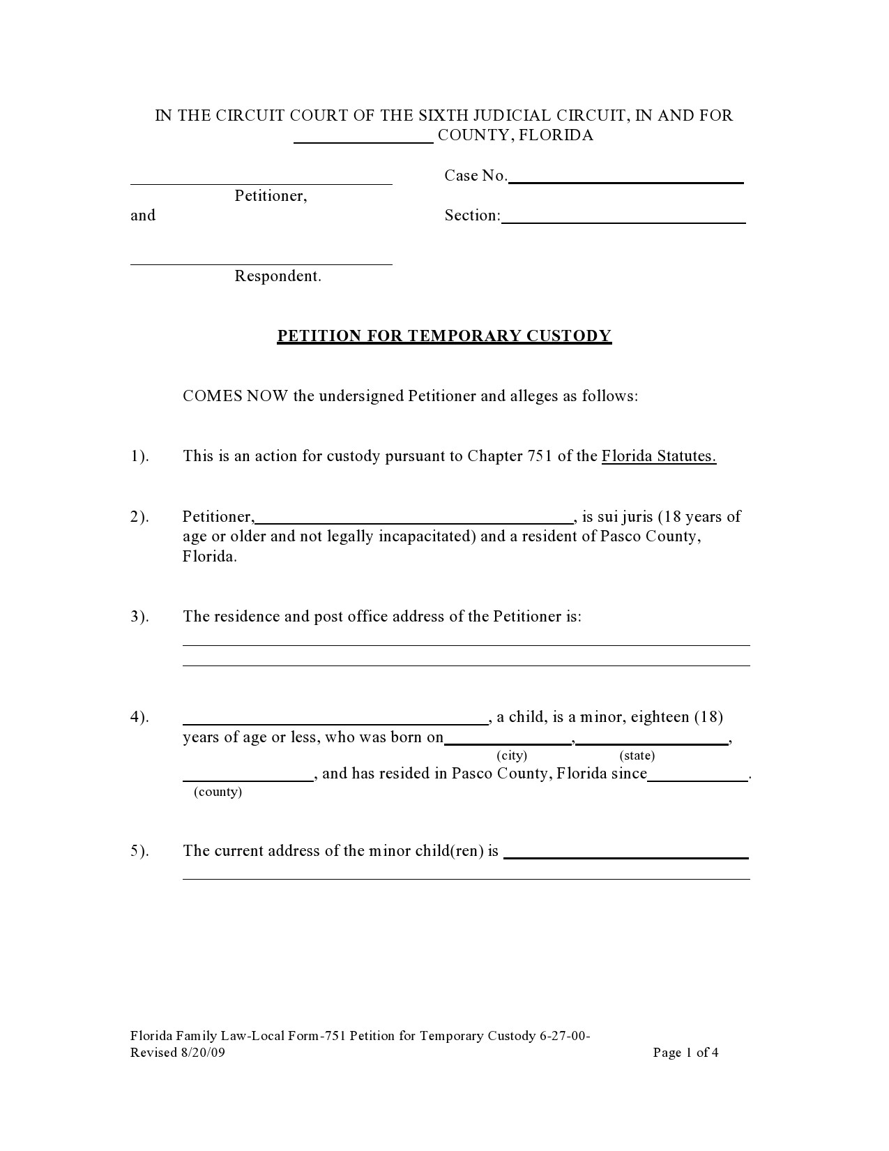 Temporary Custody Pdf Printable Temporary Guardianship Form Printable 