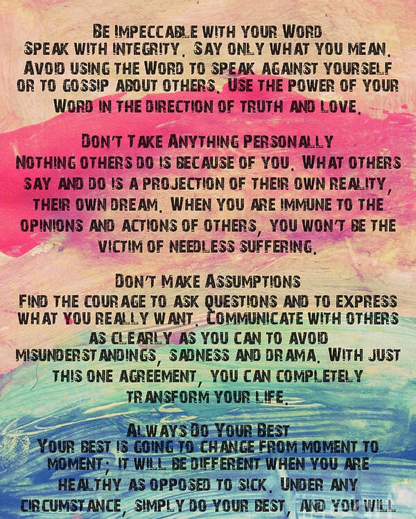 The Four Agreements Printable Poster