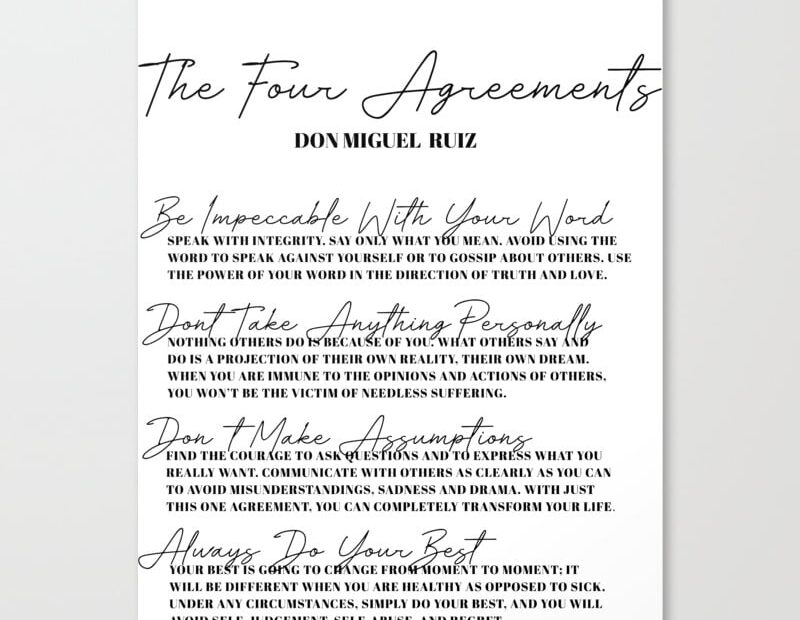 The Four Agreements Printable Poster Free Printable