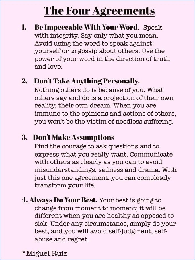 The Four Agreements Printable Printable Templates Free