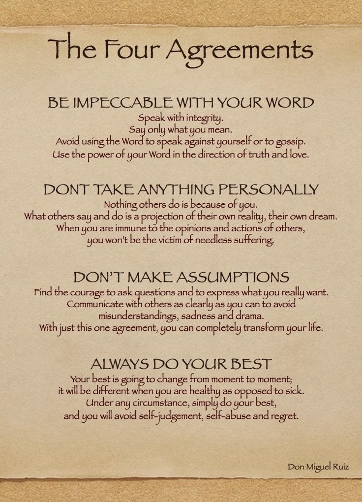 The Four Agreements Printable