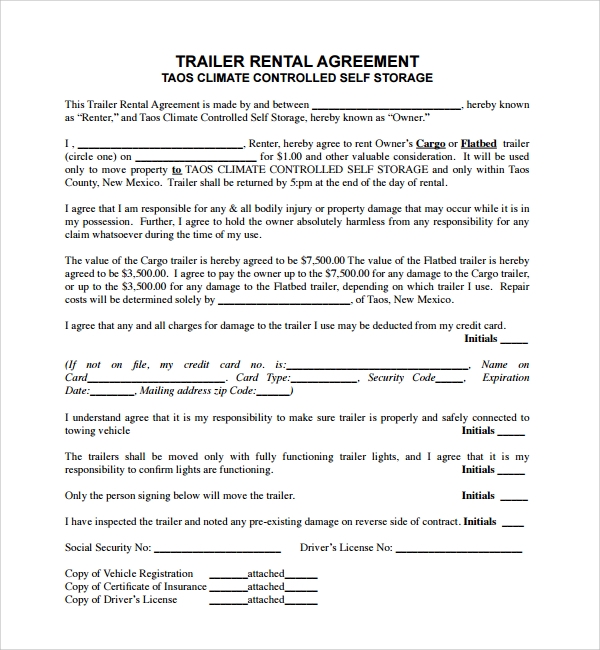 Trailer Interchange Agreement Template