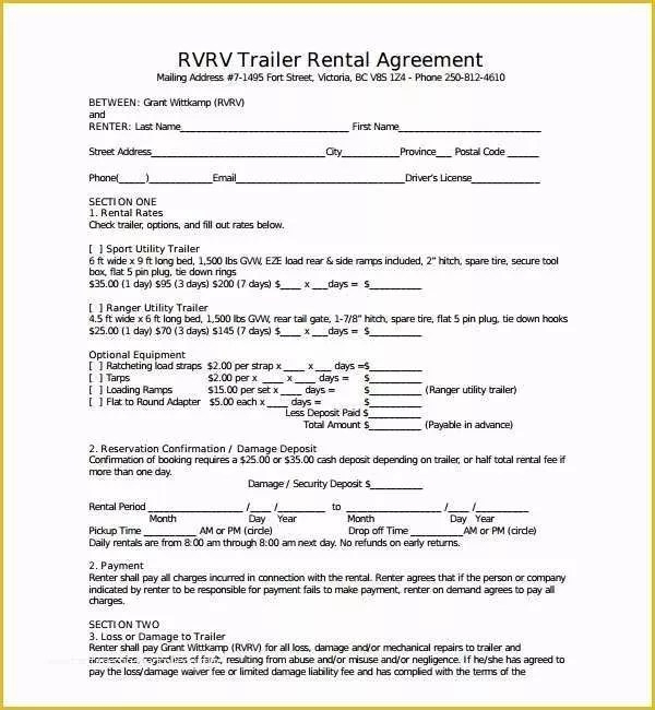 Trailer Interchange Agreement Template