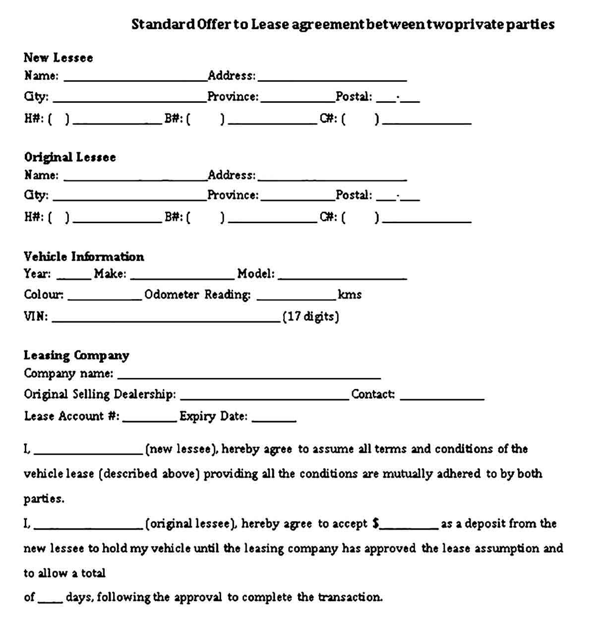 Truck Lease Agreement Printable Image To U