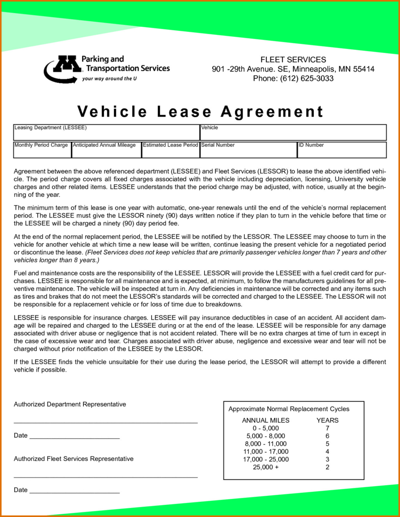 Truck Lease Agreement Template Pet Addendum To Lease Agreement Awesome 
