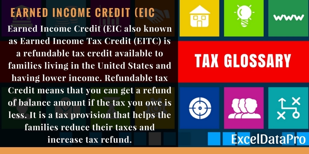 What Is Earned Income Credit EIC Limits Eligibility ExcelDataPro