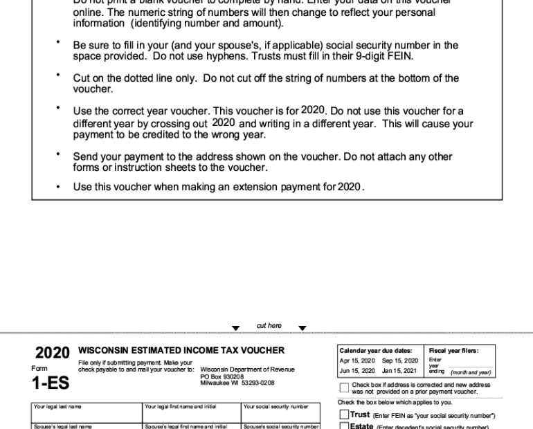 Wisconsin Estimated Income 2020 2025 Form Fill Out And Sign Printable